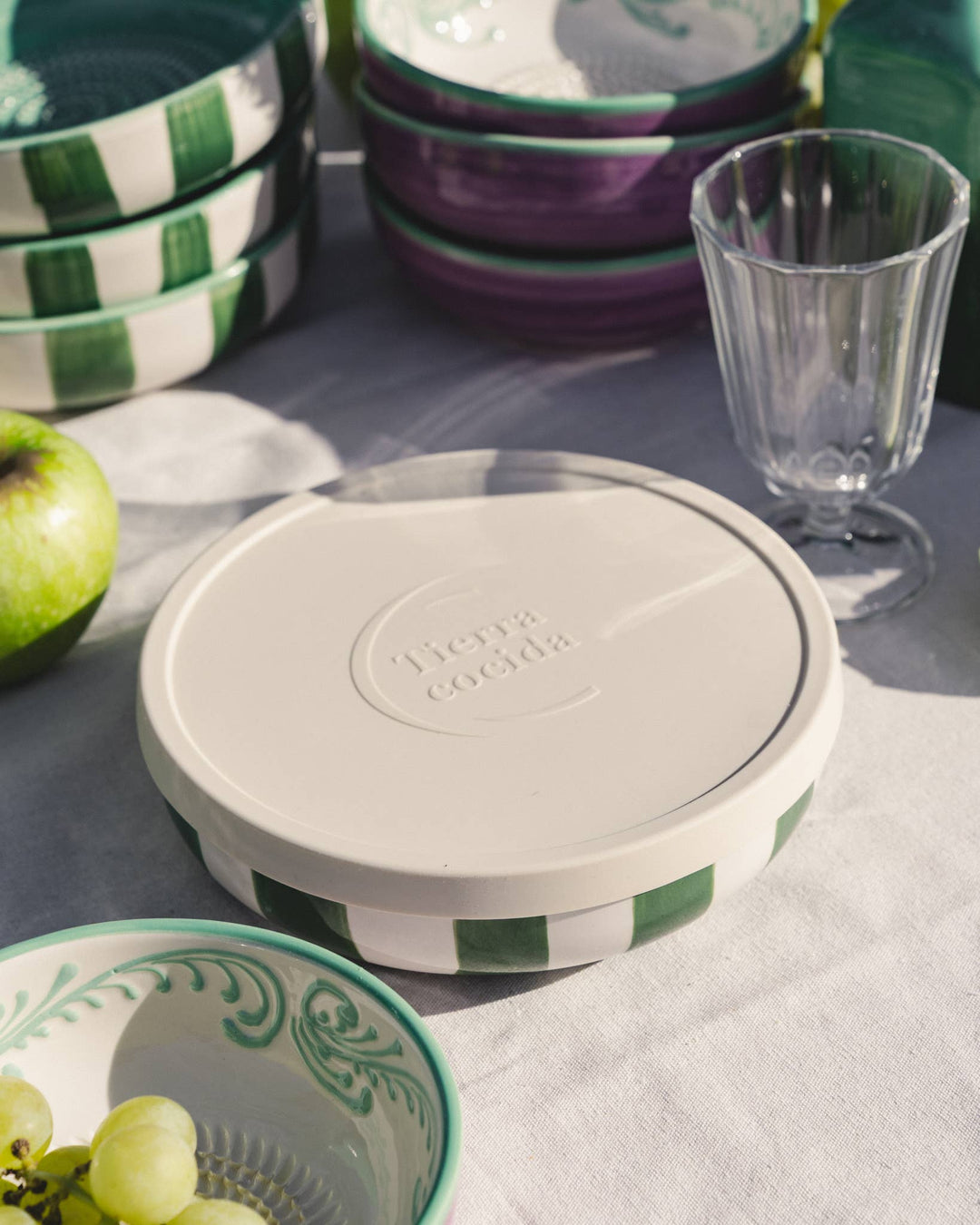 Ceramiczna miseczka do tarcia czosnku – duża (19 cm) – zielona - Green Jade