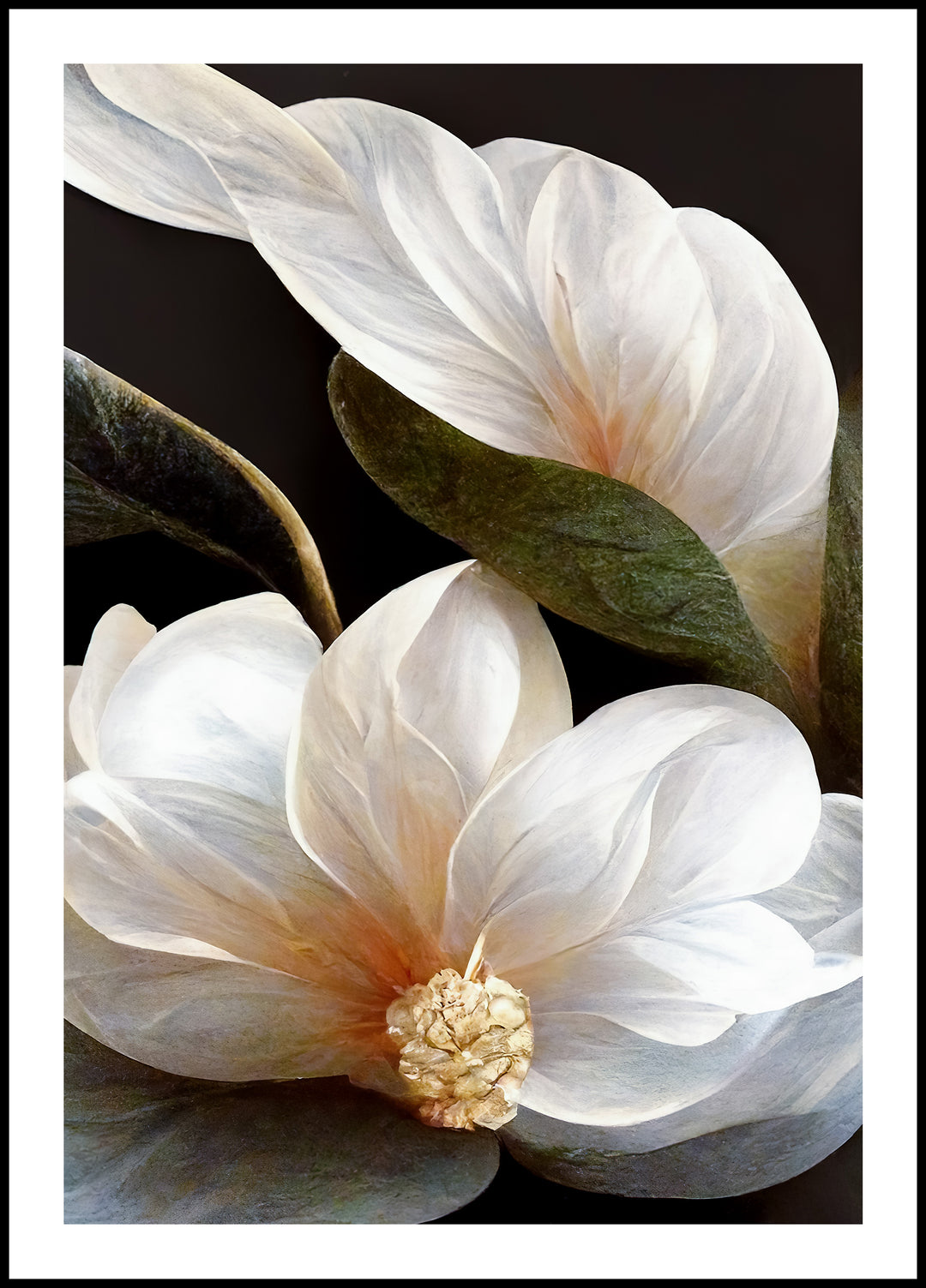 Plakat Białe kwiaty