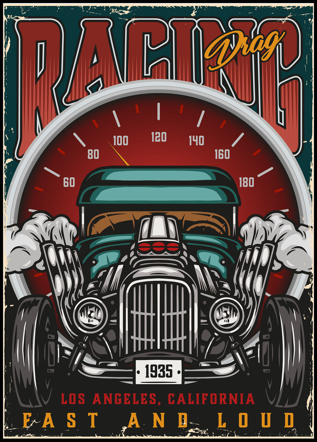 Plakat Drag Racing Los Angeles