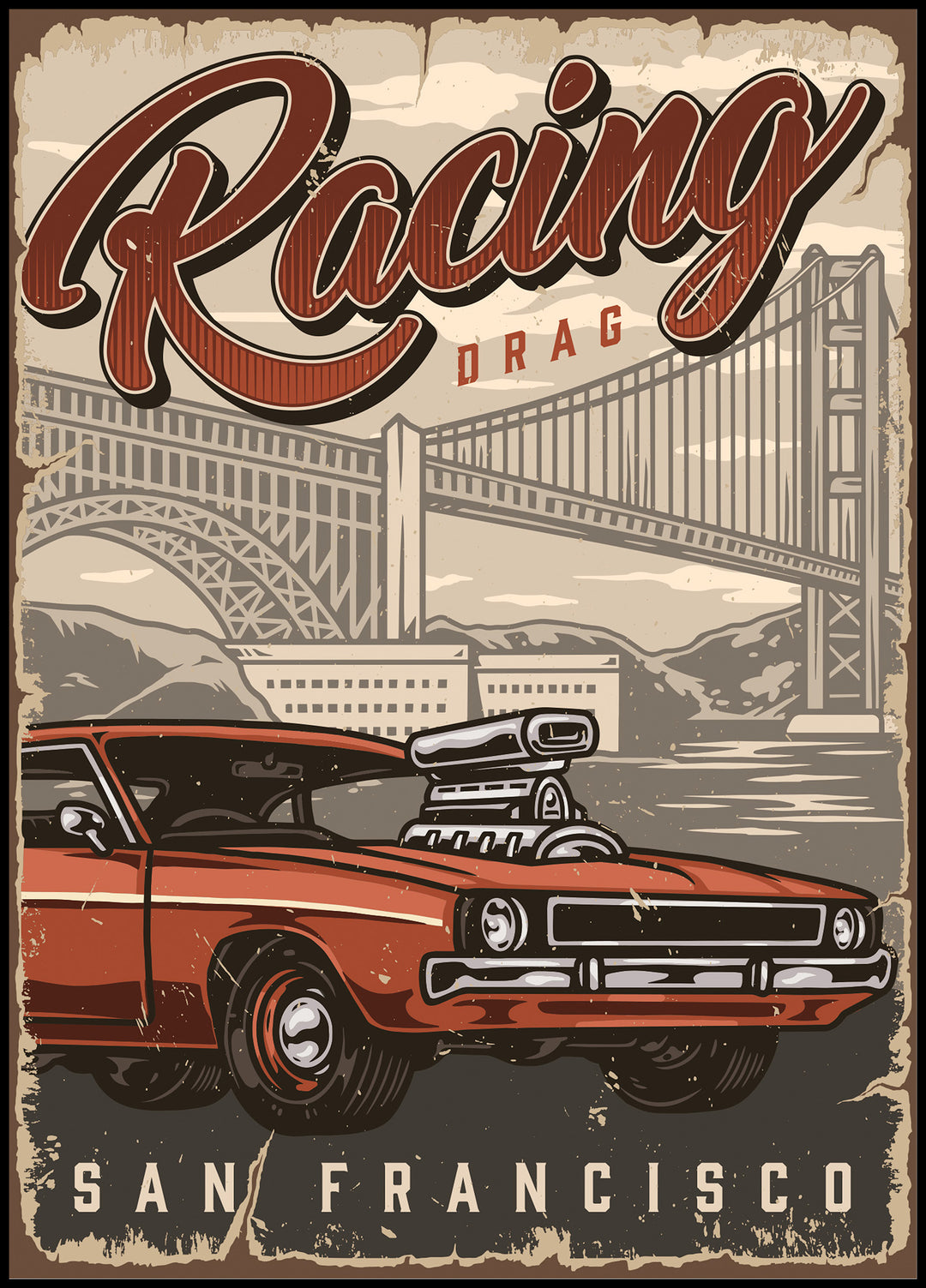 Plakat Drag Racing San Francisco