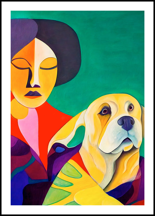 Plakat Kobieta z psem