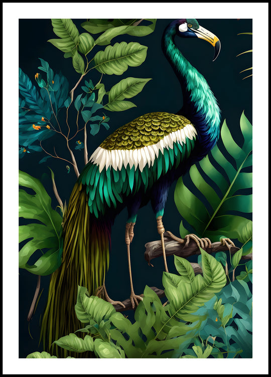 Plakat Tropikalny ptak w dżungli 1