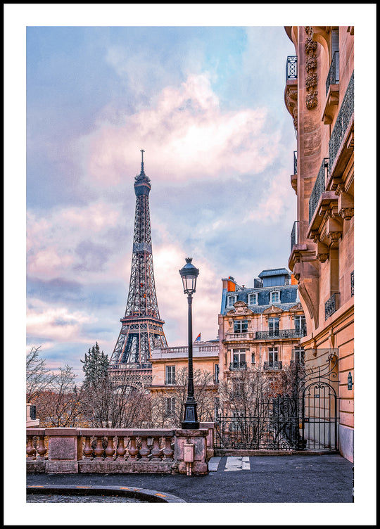 Plakat Widok na Wieżę Eiffla w Paryżu